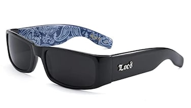 Locs Mens Hardcore Gafas De Sol Fashion Wrap Around Sunglasses with Bandana Print Inside Free Microfiber Bag Several Colors Available Black Blue Inside