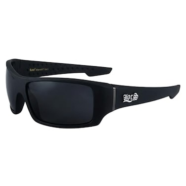 Locs Mens Hardcore Rectangle Sunglasses Matte Black Rubberized Frame