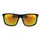 Locs Mirrored Lens Gangster Oversized Rectangular Horned Sunglasses Orange Mirror
