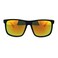 Locs Mirrored Lens Gangster Oversized Rectangular Horned Sunglasses Orange Mirror