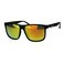 Locs Mirrored Lens Gangster Oversized Rectangular Horned Sunglasses Orange Mirror