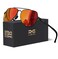 LUENX Aviator Sunglasses for Men Women Polarized New Shades Flexible Spring Hinge UV 400 ProtectionOrange Mirror Lens Black frame 59mm