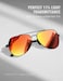 LUENX Aviator Sunglasses for Men Women Polarized New Shades Flexible Spring Hinge UV 400 ProtectionOrange Mirror Lens Black frame 59mm