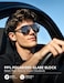 LUENX Aviator Sunglasses for Men Women Polarized Trendy Sun Glasses Pilot Shades Driving UV 400 Protection 60mm Black Lens Black Frame