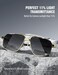 LUENX Mens Women Polarized Sunglasses Aviator Square Polygon Lens Driving UV400 Protection Retro 60mmGradient Grey Lens Gold Frame