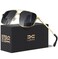 LUENX Mens Women Polarized Sunglasses Aviator Square Polygon Lens Driving UV400 Protection Retro 60mmGradient Grey Lens Gold Frame