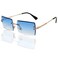 Mriendao Blue Sunglasses for Women Men Fashion Retro Cute 90s Rimless Frameless Rectangle Tinted Lens Sun Glasses Shades
