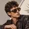 MUDIWRLO Polarized Round Steampunk Sunglasses with Leather Side Double Bridge Shield Retro Eyewear for Men WomenGreen