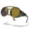 MUDIWRLO Polarized Round Steampunk Sunglasses with Leather Side Double Bridge Shield Retro Eyewear for Men WomenGreen