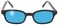 KD's Pacific Coast Original KDs Biker Sunglasses Black FrameTurquoise Lens