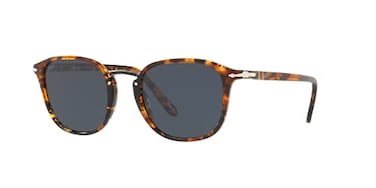 Persol Unisex PO3186S Round Sunglasses Dark Brown TortoiseBlue 53 mm