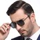 RCXKOOM Mens Aviator Sunglasses American Army Military Pilot Polarized Sunglasses Bayonet Temples Black Frame Black Lens