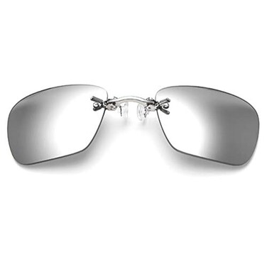 PROSOOL Sunglasses Retro Clip On Nose Rectangular Sunglasses Matrix Morpheus Movie rimless Silver Silver