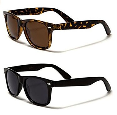 MODA Retro Rewind Classic Polarized Sunglasses 2Pack Black Tortoise
