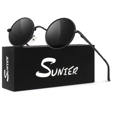 Sunier Round Sunglasses Men Womens Shades Polarized Retro Circle UV400 Sun Glasses