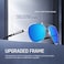 SUNTRONS Aviator Sunglasses for Men Women Classic Sunglasses Men Aviators Style Polarized Sunglasses with Mirrored Lens Metal Frame Silver Frame Ice Blue Lens