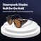 Technigadgets Julian Steampunk Sunglasses Retro Round Metal Frame With Leather Sideshield Mirrored Eyeglasses Mens Gift CoffeeTea