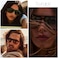 TruFabV Vintage Retro 70s Sunglasses for Women Men Fashion Disco Glasses Double Bridge Aviators Olive Green