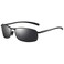 ZHILE Rectangular Polarized Sunglasses AlMg Alloy Temple Spring Hinge UV400 LargeBlack Grey