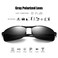 ZHILE Rectangular Polarized Sunglasses AlMg Alloy Temple Spring Hinge UV400 LargeBlack Grey