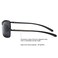 ZHILE Rectangular Polarized Sunglasses AlMg Alloy Temple Spring Hinge UV400 LargeBlack Grey