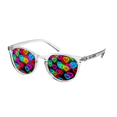 HI-LITES HILITES Heart Diffraction Glasses Clear Lens Creates HeartShaped Light Effects for Fireworks Concerts Festivals Holiday Lights Fun LightShow Glasses for Kids Teens Adults