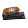 2020 VentiVenti Aviator Sunglasses For Men Polarized Lens Plastic Lightweight Double Bridge Frame UV Protection For Driving Transculent Brown FrameBrown Lens
