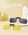 TERAISE Clip on Sunglasses 2PCSDayNight Vision UV400 FlipUp Sunglasses2PCS BlackYellow