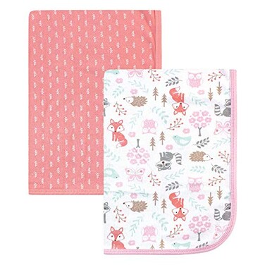 Hudson Baby Unisex Baby Cotton Swaddle Blankets Woodland Fox One Size