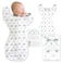 Amazing Baby Transitional Swaddle Sack with Arms Up HalfLength Sleeves and Mitten Cuffs Small 03 months 614 lbs Tiny Elephants Sterling Arms Up Swaddle Transition Swaddle Sleep Sack