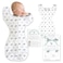Amazing Baby Transitional Swaddle Sack with Arms Up HalfLength Sleeves and Mitten Cuffs Small 03 months 614 lbs Tiny Elephants Sterling Arms Up Swaddle Transition Swaddle Sleep Sack