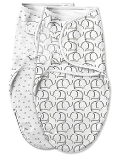 SwaddleMe Luxe Easy Change Swaddle Ellie ElephantTriangle Grey SmallMedium 03 Months