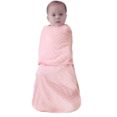 AugTwig Baby SwaddleSleep Sack 612 MonthsAdjustable WearableTransition BlanketMiracle Swaddles for Babies Large100 CottonPink