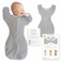 SwaddleDesigns Transitional Swaddle Sack Arms Up HalfLength Sleeves Mitten Cuffs Swaddle for Newborn Transition to Baby Sleep Sack Wearable Blanket Medium 36 Month 1421 lb Heathered Gray