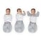 Amazing Baby Omni Transitional Swaddle Swaddle Sleep Sack with Wrap Arms Up Sleeves Mitten Cuffs Gray Stars Small 03 Months