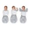 Amazing Baby Omni Transitional Swaddle Swaddle Sleep Sack with Wrap Arms Up Sleeves Mitten Cuffs Gray Stars Small 03 Months