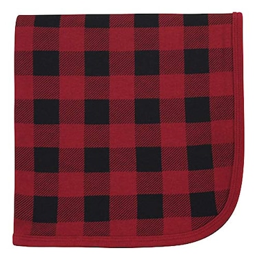 Touched by Nature Unisex Baby Organic Cotton Swaddle Receiving and Multipurpose Blanket Buffalo Plaid One Size