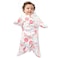 SleepingBaby ZipadeeZip Transition Swaddle Cozy Baby Swaddle Blanket with Zipper Convenience Roomy Wearable Blanket for Easy Diaper Changes Pretty Pink Poppy Large 1224 Months
