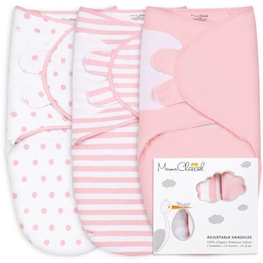 Mama Cheetah Baby Swaddle Blanket 36 Month Organic Cotton Swaddle Sleep Sack Size Large Large Swaddle Wrap Easy Swaddles for Girls 3Pack Pink