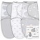 Mama Cheetah Baby Swaddle Blanket Swaddle Wrap for Newborn and Infant Adjustable Swaddle Set for Baby Boy and Girl 3 Pack Soft Organic Cotton Large 36 Months Grey and White