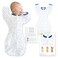 SwaddleDesigns Transitional Swaddle Sack Arms Up HalfLength Sleeves Mitten Cuffs Swaddle for Newborn Transition to Baby Sleep Sack Wearable Blanket Small 03 month 614 lb Blue Tiny Triangles