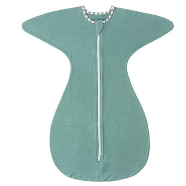 ZIGJOY SharkFin Transition Swaddle for Newborn 05 Tog Rayon Made from Bamboo Sleep Sack Baby Swaddle Blanket with 2Way Zipper Hemp Grey
