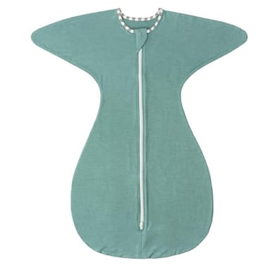 ZIGJOY SharkFin Transition Swaddle for Newborn 05 Tog Rayon Made from Bamboo Sleep Sack Baby Swaddle Blanket with 2Way Zipper Hemp Grey