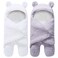 Spotted Play 2 Pack Sherpa Baby Swaddle Blanket Grey and White