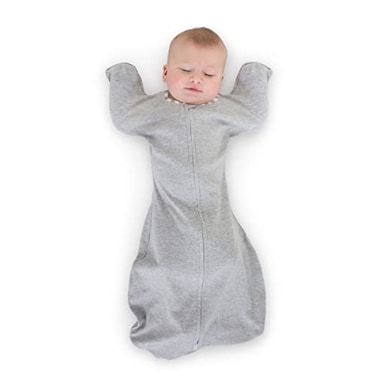 SwaddleDesigns Transitional Swaddle Sack Arms Up HalfLength Sleeves Mitten Cuffs Most Gradual Transition Swaddle for Newborns to Baby Sleep Sack Medium 36 Month 1421 lb Gray Striped Trim