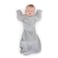 SwaddleDesigns Transitional Swaddle Sack Arms Up HalfLength Sleeves Mitten Cuffs Most Gradual Transition Swaddle for Newborns to Baby Sleep Sack Medium 36 Month 1421 lb Gray Striped Trim