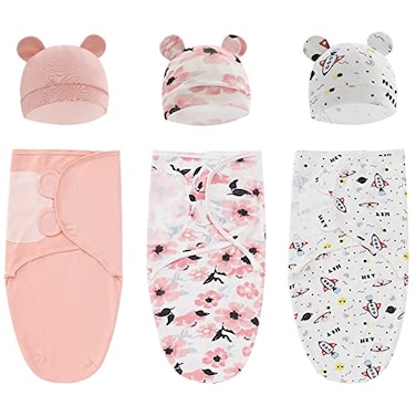 ATONGQI 3Pack Organic Baby Swaddle Sleep Sacks born Sack Ergonomic Swaddles 03 Months Blanket Wrap PinkG01