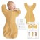 SwaddleDesigns Transitional Swaddle Sack Arms Up HalfLength Sleeves Mitten Cuffs Swaddle for Newborn Transition to Baby Sleep Sack Wearable Blanket Medium 36 Month 1421 lb Heathered Gold