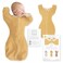 SwaddleDesigns Transitional Swaddle Sack Arms Up HalfLength Sleeves Mitten Cuffs Swaddle for Newborn Transition to Baby Sleep Sack Wearable Blanket Medium 36 Month 1421 lb Heathered Gold