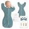 SwaddleDesigns Transitional Swaddle Sack Arms Up HalfLength Sleeves Mitten Cuffs Swaddle for Newborn Transition to Baby Sleep Sack Wearable Blanket Medium 36 Month 1421 lb Heathered Teal